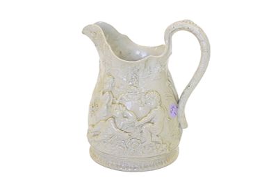 ANTIQUE CROWN STAFFORDSHIRE PARIAN PITCHER. Antique English Crown Staffordshire Parian Pitcher 