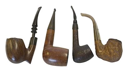 4 VINTAGE MID CENTURY DANISH + FRENCH + ITALY PIPES. 1- Rusticated Caminetto featuring a very 