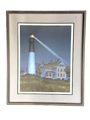 JIM BOOTH LTD ED HUNTING ISLAND LIGHTHOUSE. Jim Booth (1945-2021) Limited Edition Hunting Island 