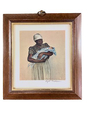 FRAMED SIGNED ELIZABETH O'NEILL VERNER PRINT, TITLE "BLUE BABY". Framed Signed Elizabeth O'Neill 