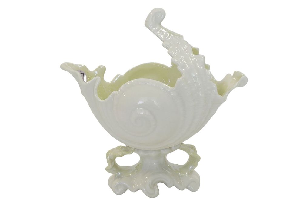 Lot 24: VINTAGE BELLEEK PORCELAIN NAUTILUS SHELL