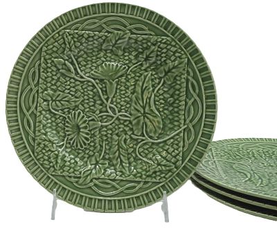 4 BORDALLO PINHEIRO MORNING GLORY PLATES 4 Bordallo. 4 Bordallo Pinheiro Majolica Morning Glory 