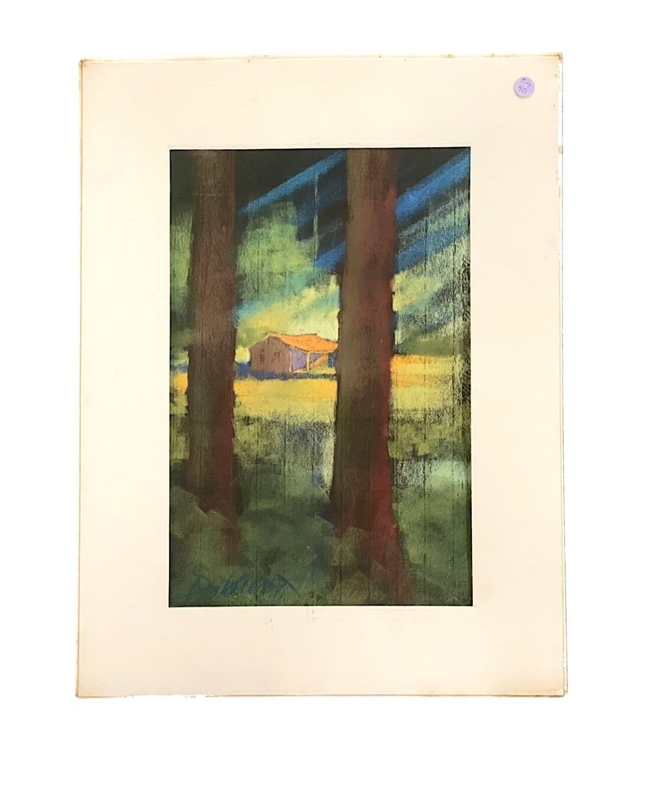 Lot 40: DON WRIGHT(Louisiana 1938-2007) OIL PASTEL ON PAPER