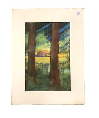 DON WRIGHT(Louisiana 1938-2007) OIL PASTEL ON PAPER. Don Wright (louisiana 1938-2007) Original 