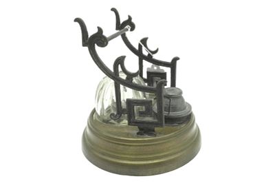 RARE ANTIQUE THOMAS HUDSON BAROMETRIC INKWELL. Rare and Unique 1880s Barometric Inkwell. 