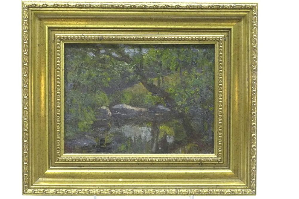 Lot 67: ANTIQUE AMERICAN SCHOOL IMPRESSIONIST LANDSCAPE