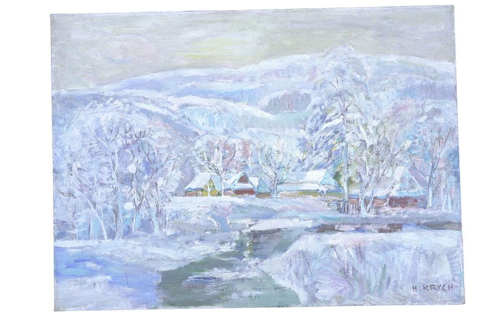 Lot 74: HENRYK KRYCH (polish, 1905-1980) OIL ON CANVAS LANDSCAPE