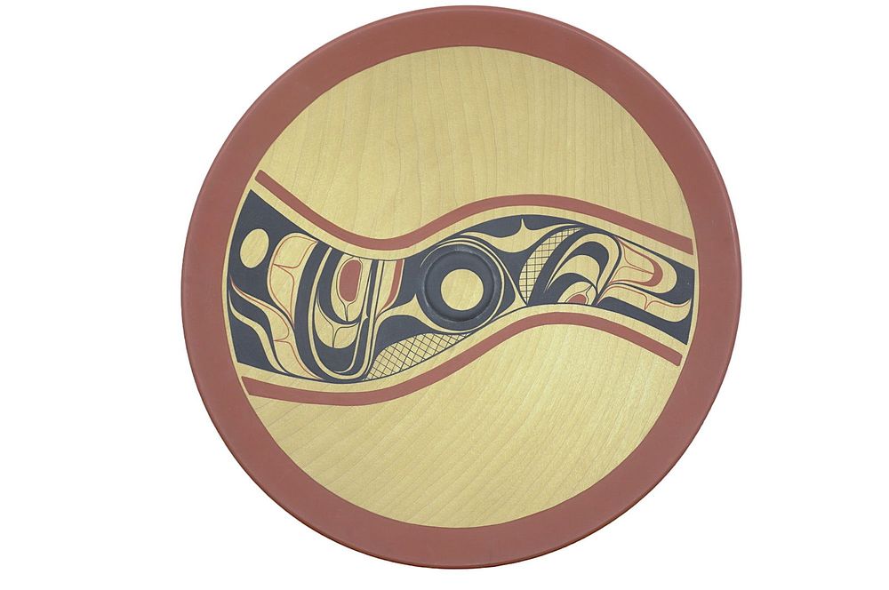 Lot 79: ROD SMITH (b 1936) YELLOW CEDAR POLYCHROMED BOWL