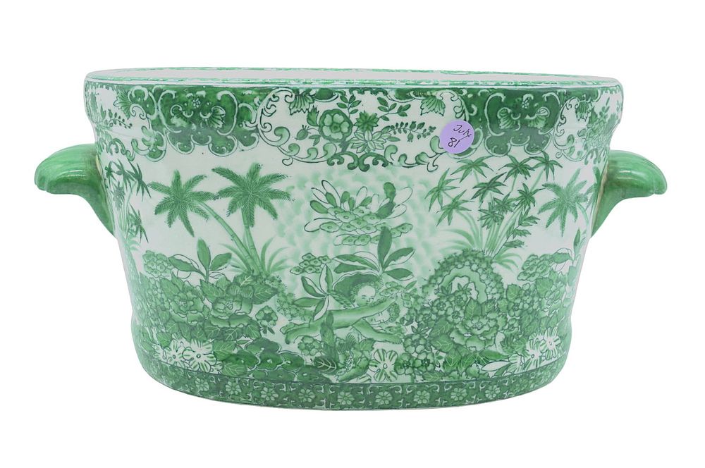 Lot 81: UNITED WILSON HAND PAINTED PORCELAIN CENTERPIECE JARDINIERE
