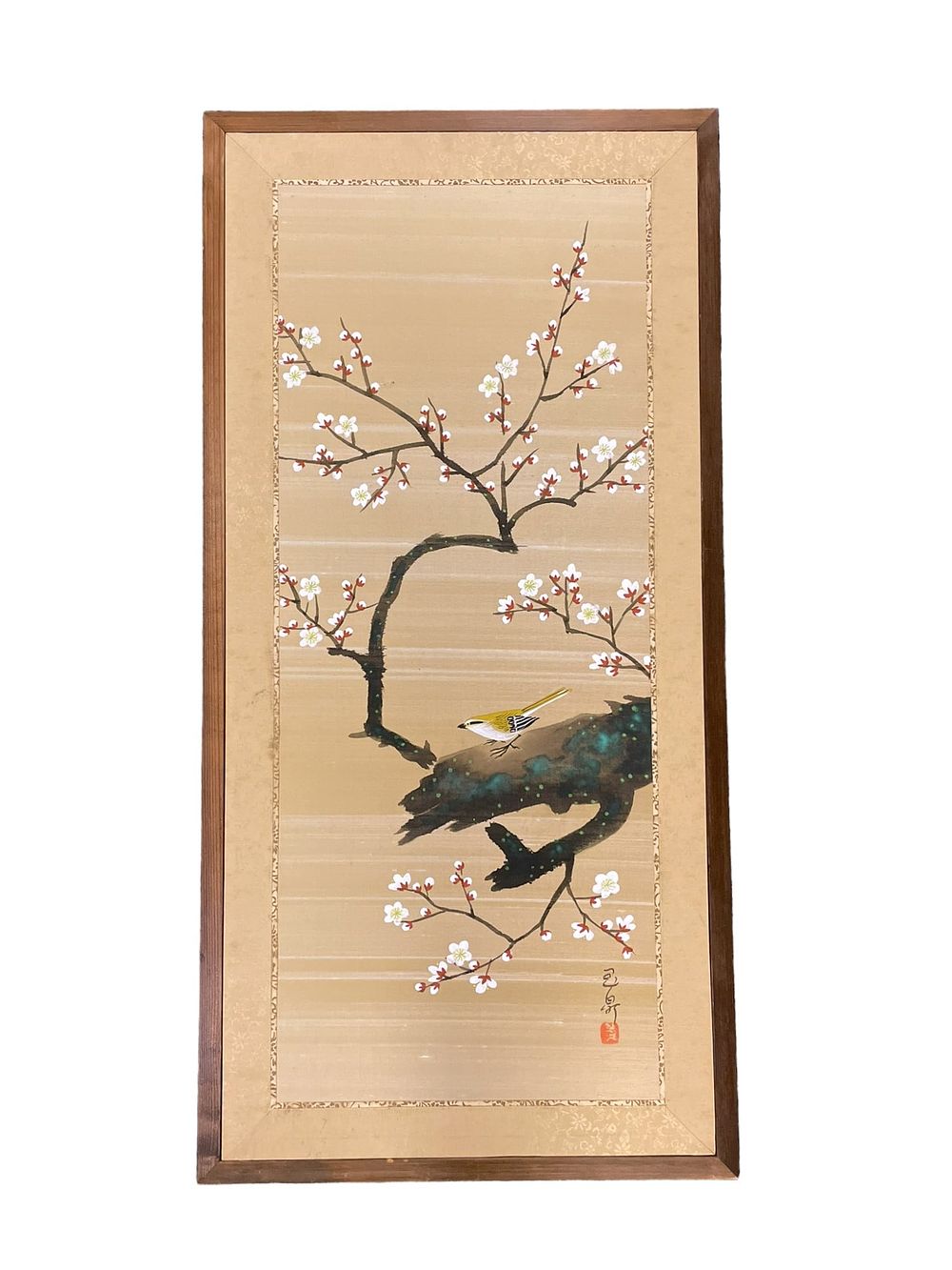 Lot 88: JAPANESE MID CENTURY HAND PAINTED SILK SCROLL