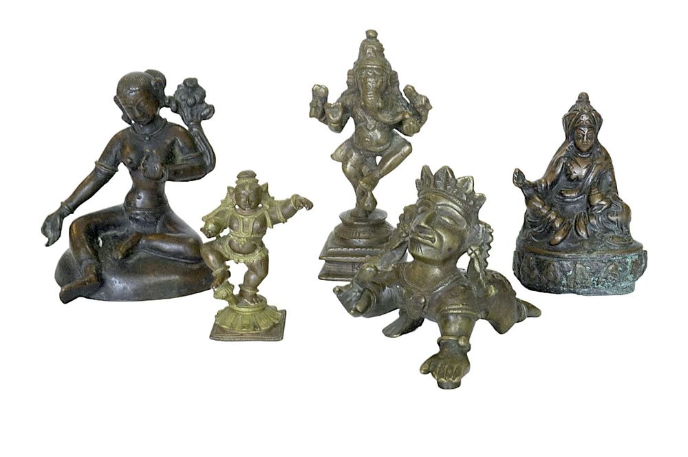 Lot 124: 5 BRONZE ANTIQUE / VINTAGE GODS & GODDESSES