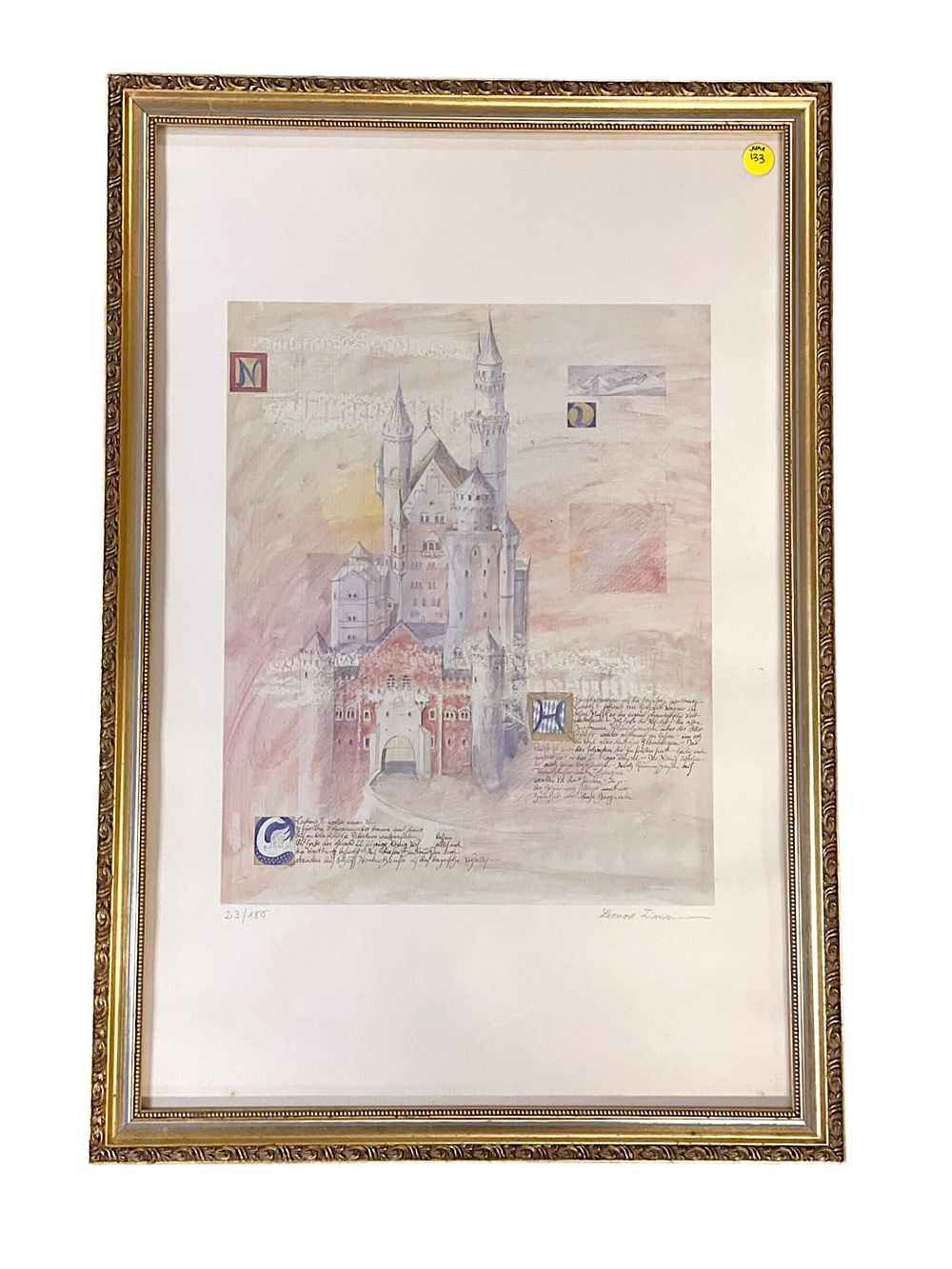 Lot 133: SIGNED AND NUMBERED LEONORE ZIMMERMANN CASTLE PRINT
