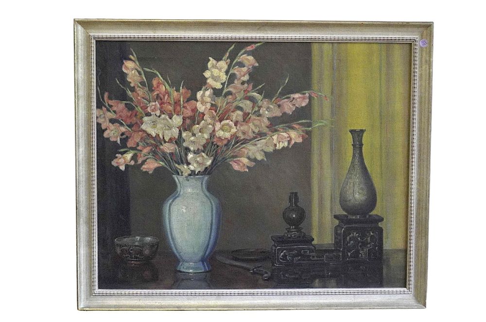 Lot 142: ABBY PHELPS LYTLE WUICHET ART DECO OIL STILL LIFE