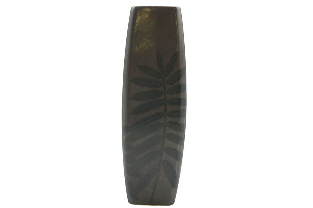 Lot 211: MCM JAPANESE POTTERY HAND PAINTED VASE 12"