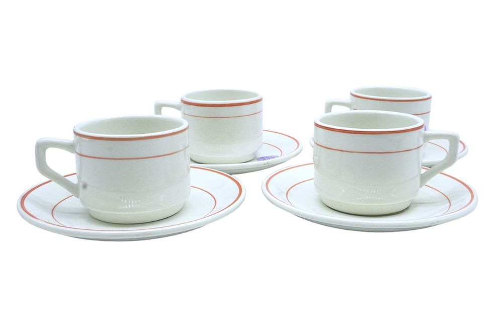 Lot 293: ORCHIES FRENCH POTTERY DEMITASSE SET