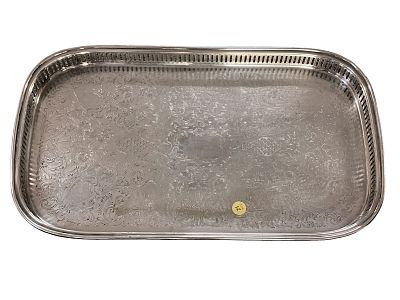 WM A RODGERS SILVER PLATED GALLERY TRAY. WM A Rodgers Silver Plated Gallery Tray. Measures 