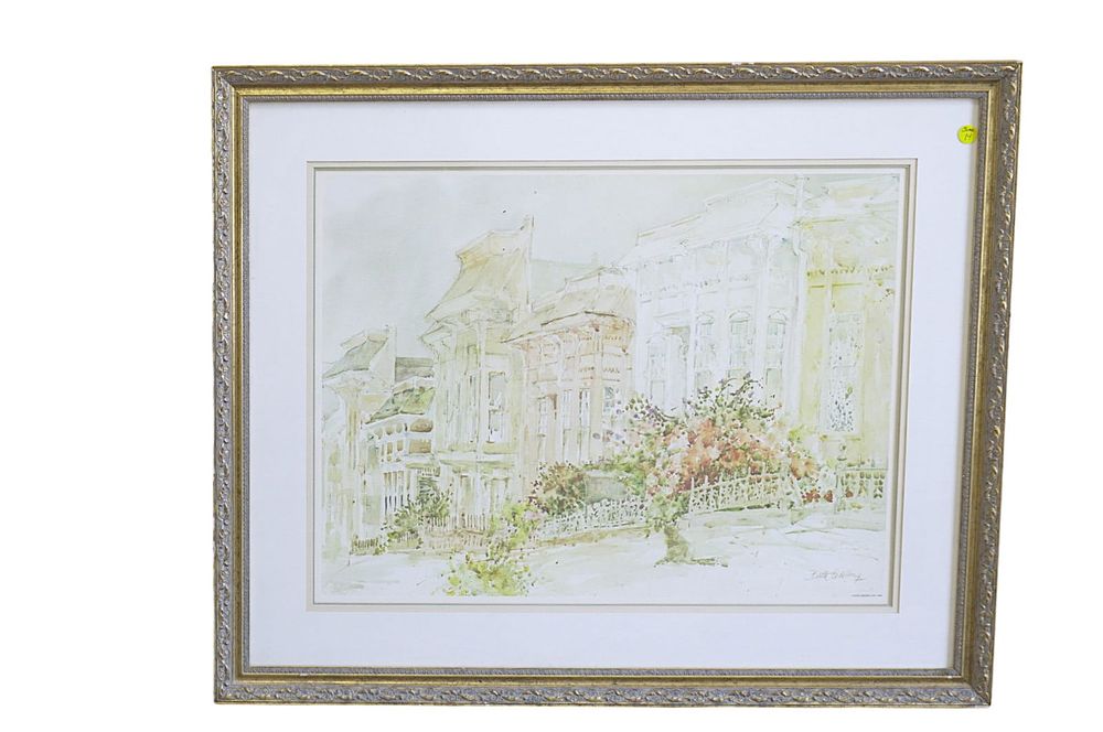 LARGE WATERCOLOR PRINT BETH EIDELBERG (1933-2018). Beth Eidelberg (1933-2018) San Antonio Texas 