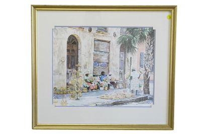 GORDON WHEELER CHARLESTON MARKET. Gordon Wheeler limited edition #55/1000 lithograph Gullah 