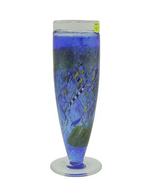 BERTIL VALLIEN KOSTA BODA VASE. Bertil Vallien for Kosta Boda Crystal Vase, Satellite Blue 