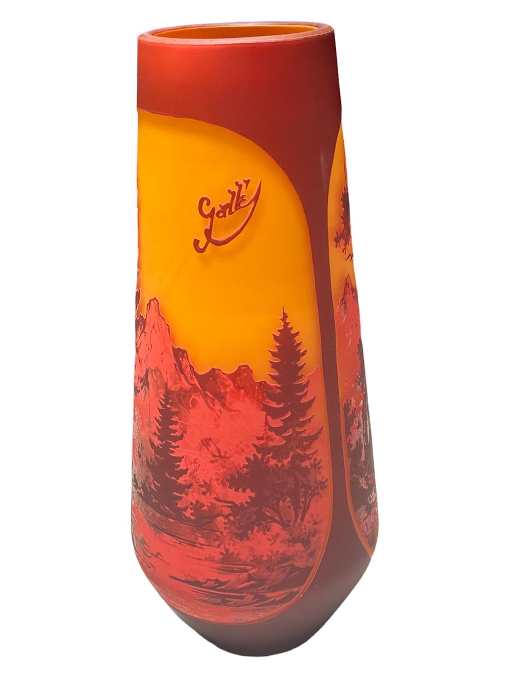 Lot 114: CAMEO GLASS REDS LANDSCAPE SIGNED GALLE