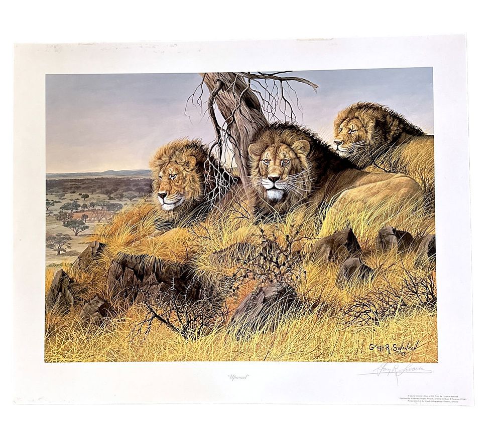 Lot 224: GARY R. SWANSON "UPWIND" LIONS SIGNED LITHO