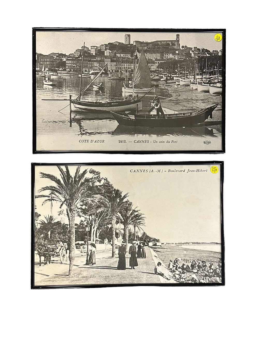Lot 228: 2 VINTAGE B&W ANTIQUE CANNES PHOTOGRAPH PRINTS