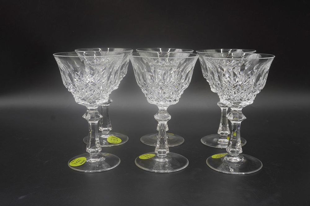 Lot 234: 6 PEILL OF GERMANY PFALZGRAF RED WINE CRYSTAL GLASSES