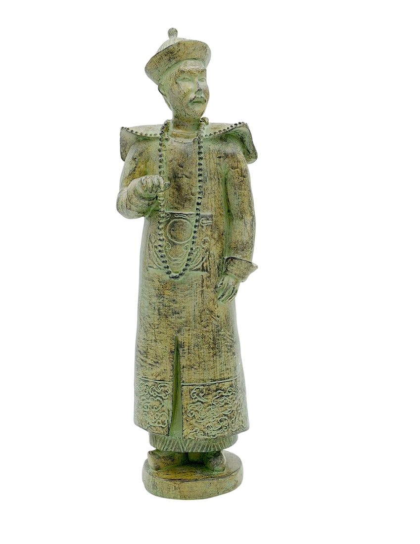 Lot 256: COMPOSITE PAINTED CHINESE EMPEROR SCULPTURE