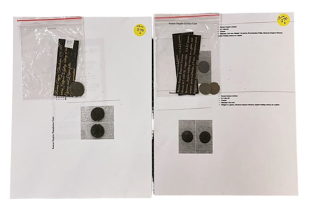 Lot 270: 2 ROMAN EMPIRE COPPER COINS WITH COA