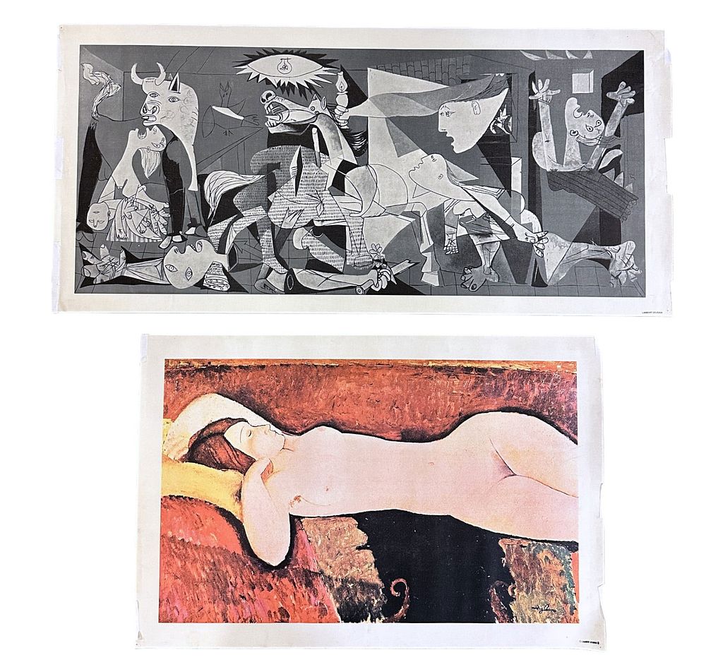 Lot 274: PAIR VINTAGE LAMBERT CANVAS PICASSO & MODIGLIANI