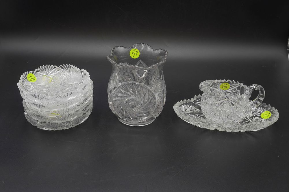 Lot 282: 8 PC EAPG & AMERICAN BRILLIANT CUT GLASS
