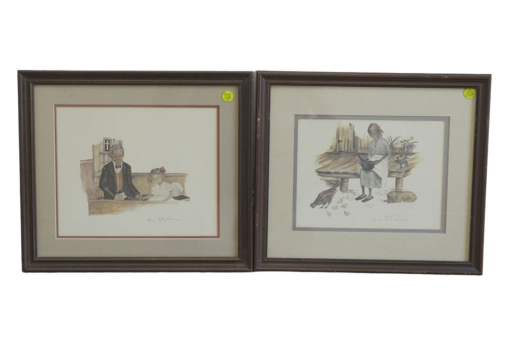 Lot 328: PAIR ANNIE LYLE VISER WATERCOLOR PRINTS