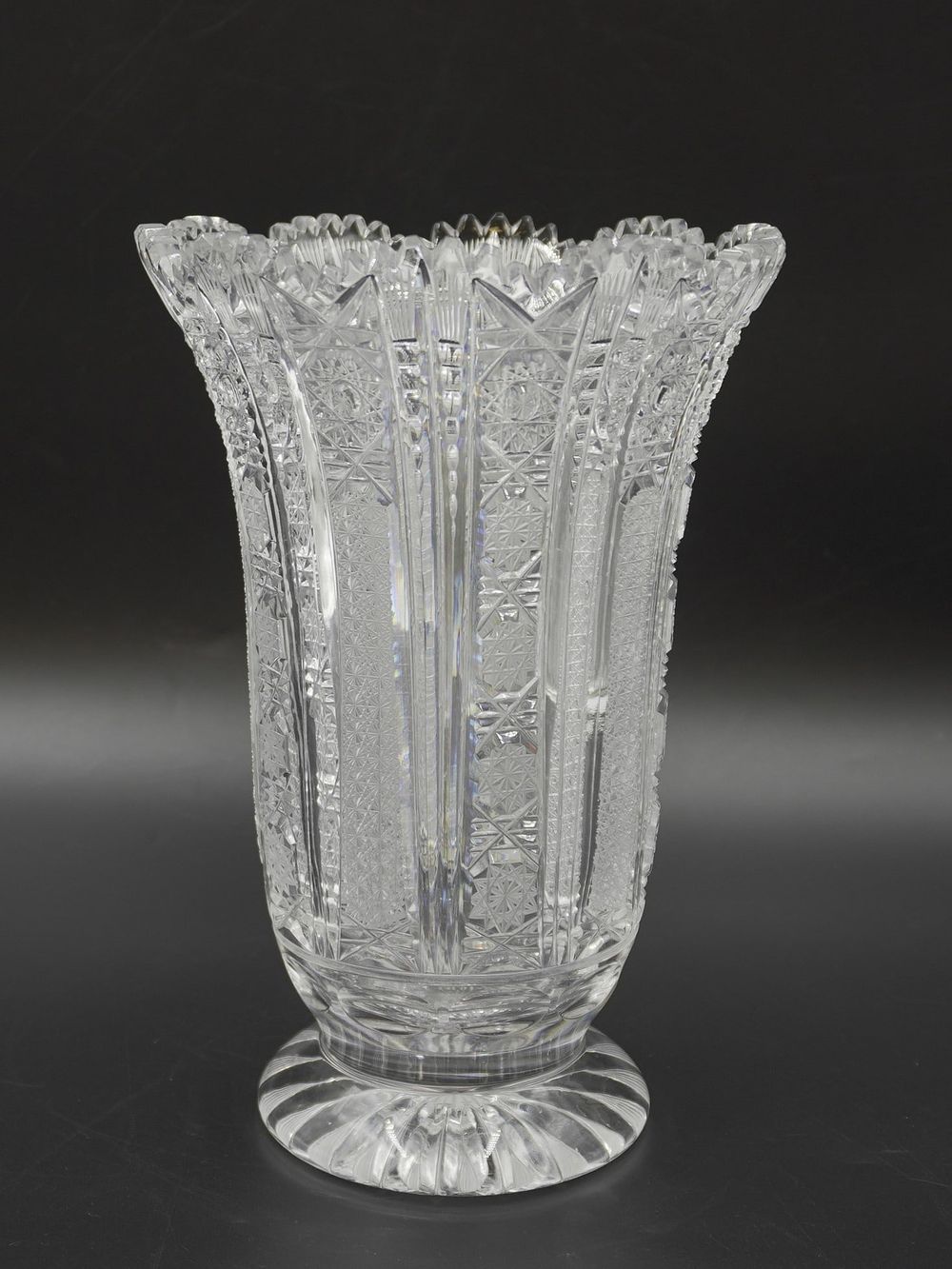 Lot 11: VINTAGE LARGE BOHEMIAN CZECH CUT GLASS VASE
