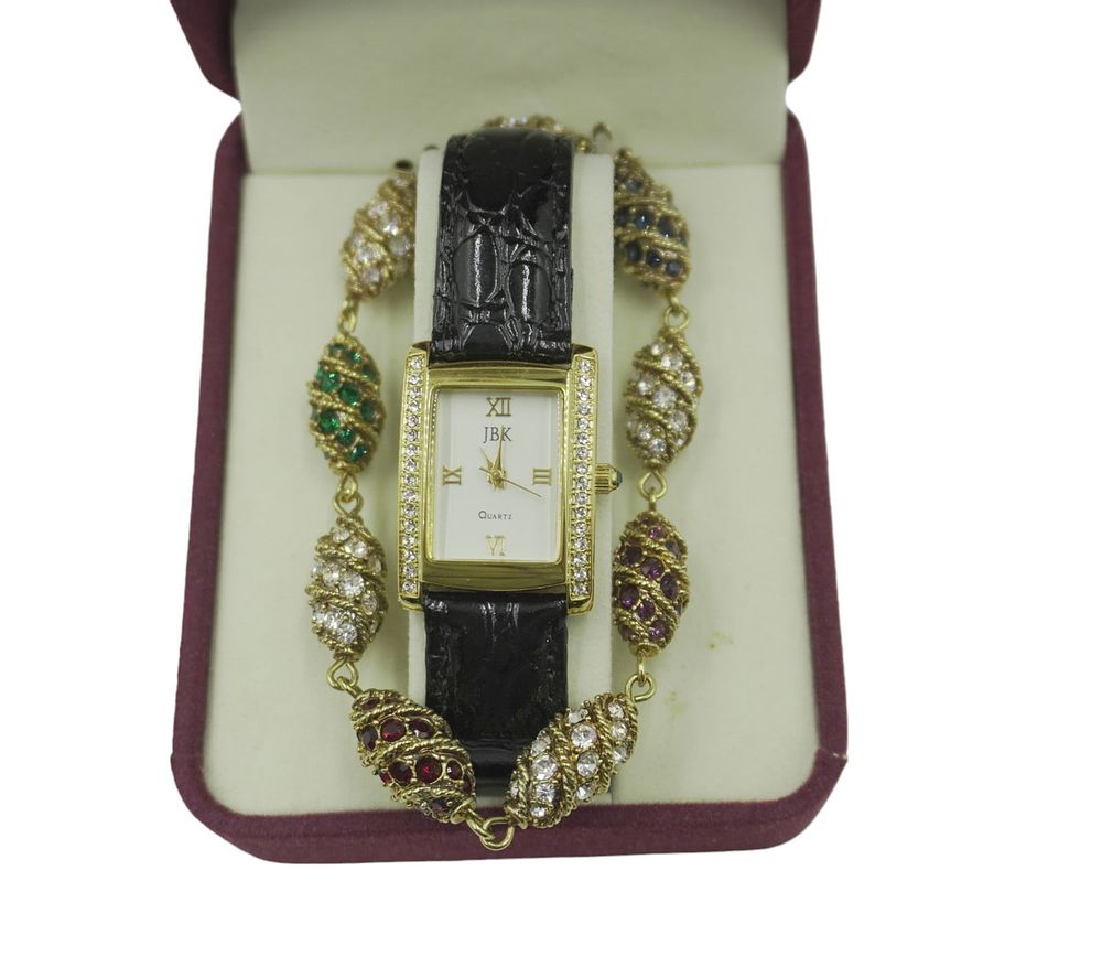 Lot 25: 2 PC JACQUELINE KENNEDY WATCH & BRACELET CAMROSE & KROSS