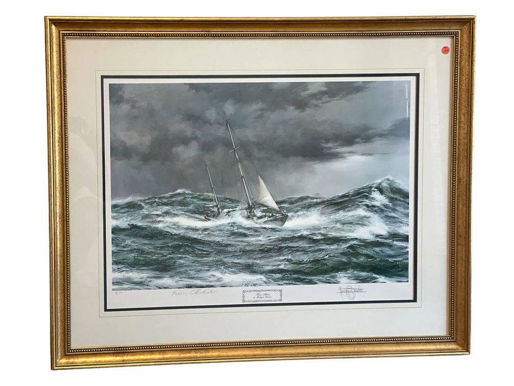 Lot 55: MARITIME MONTAGUE DAWSON HORN ABEAM SIGNED LITHO