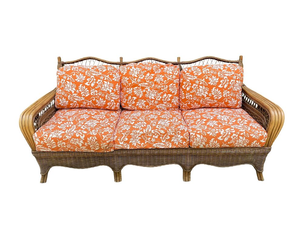 Lot 80: BRAXTON CULLER AMERICAN RATTAN & WICKER SOFA