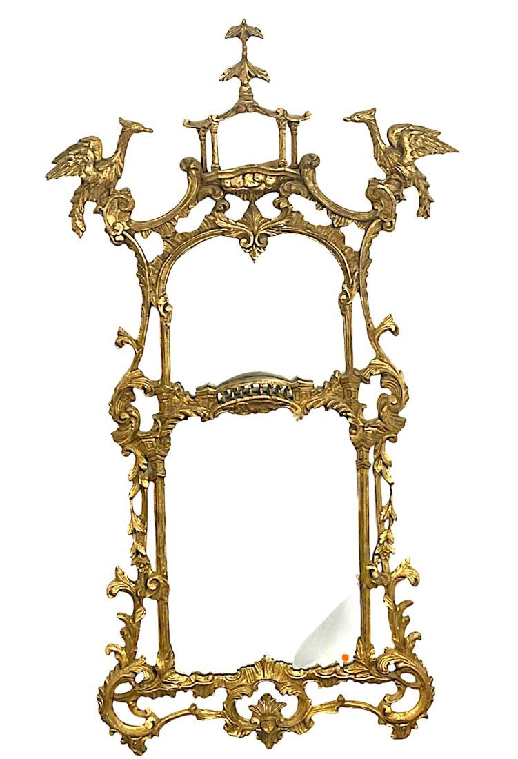 Lot 111: LARGE ITALIAN CARVED FLORENTINE CHINOISERIE MIRROR