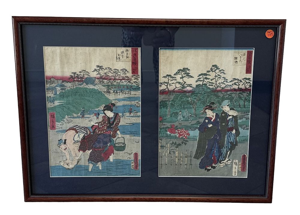 Lot 133: 2 UTAGAWA KUNISADA GEISHA WOODBLOCK PRINTS