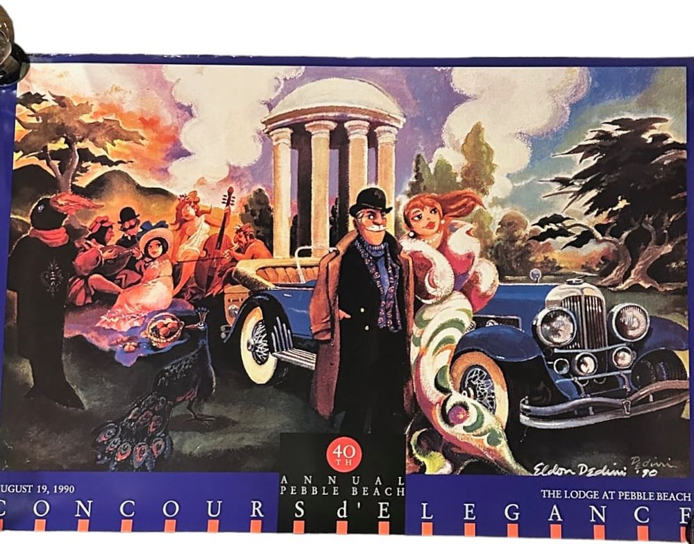 Lot 203: 1990 PEBBLE BEACH CONCOURS ELDON DEDINI ROLLS-ROYCE POSTER