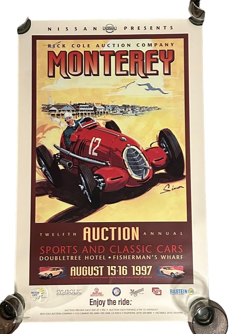 Lot 219: 1997 RICK COLE MONTEREY ALFA ROMEO AUCTION POSTER/ DENNIS SIMON