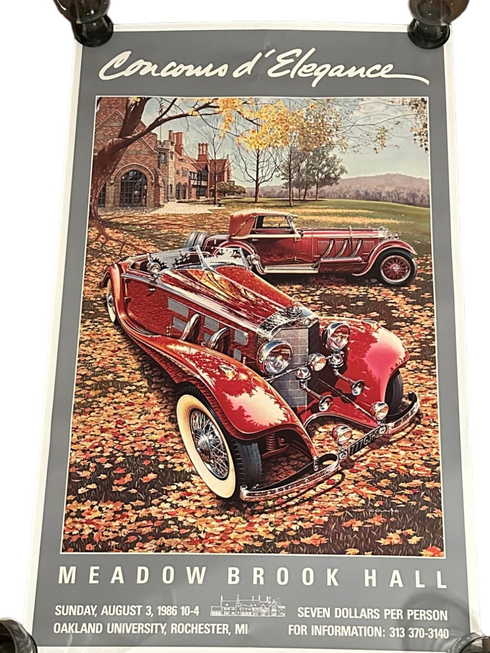 Lot 247: 3 VINTAGE MEADOW BROOK HALL CONCOURS POSTERS 1982-1986