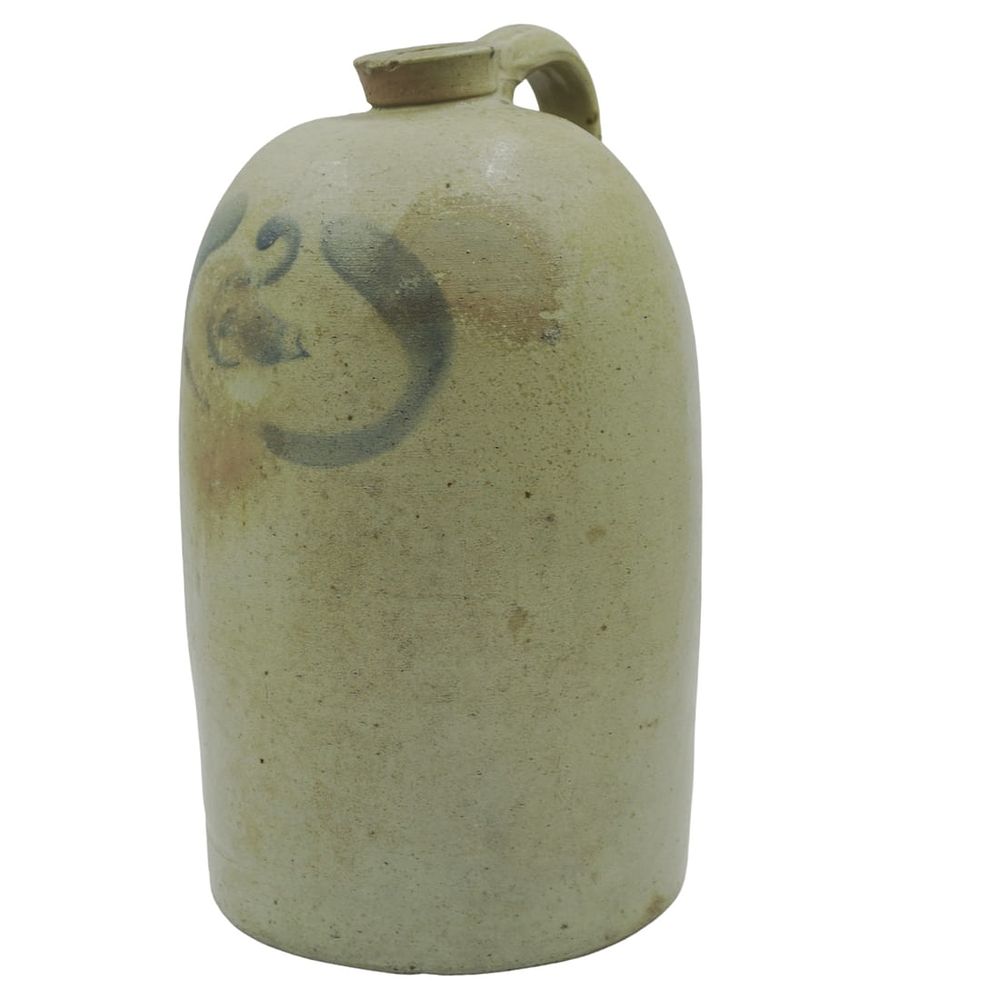 Lot 256: ANTIQUE STONEWARE JUG COBALT SWAN