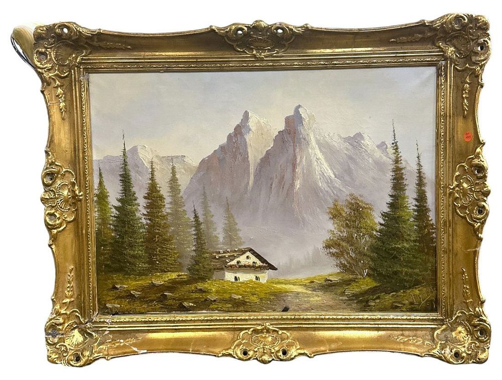 Lot 264: VINTAGE MID CENTURY ALPINE LANDSCAPE