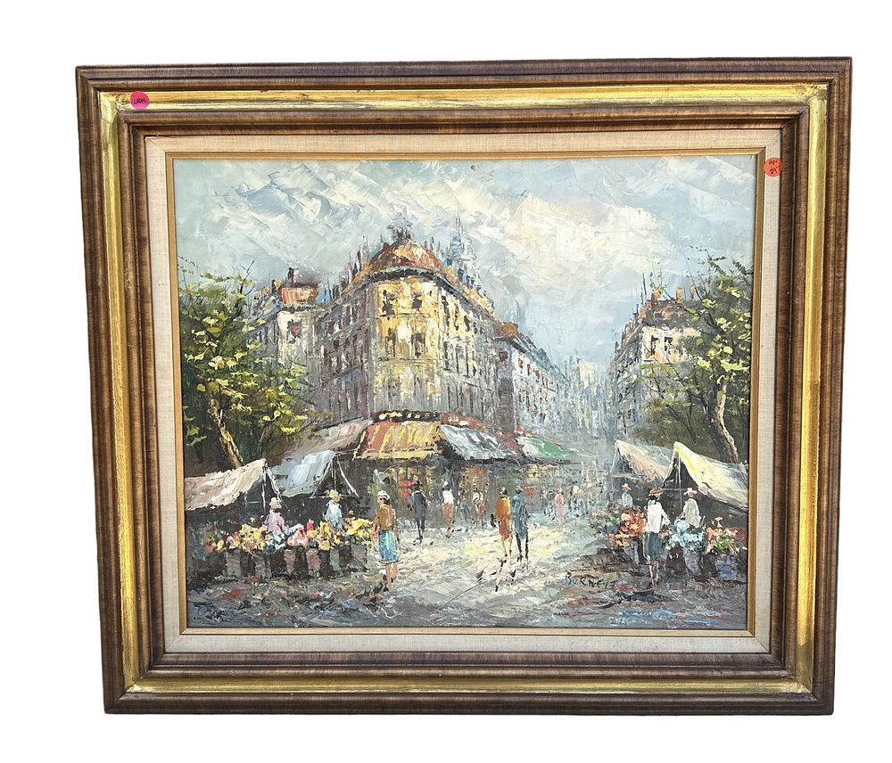 Lot 297: MCM PARIS STREET SCENE BURNETT OIL ON CANVAS
