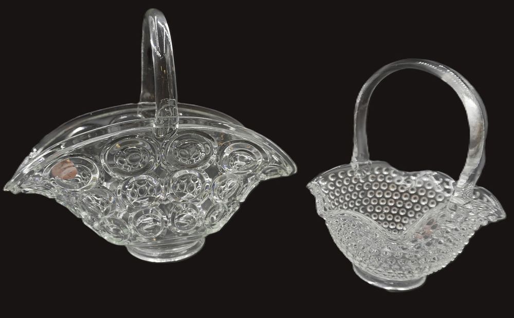 Lot 306: 2 VINTAGE GLASS BASKETS