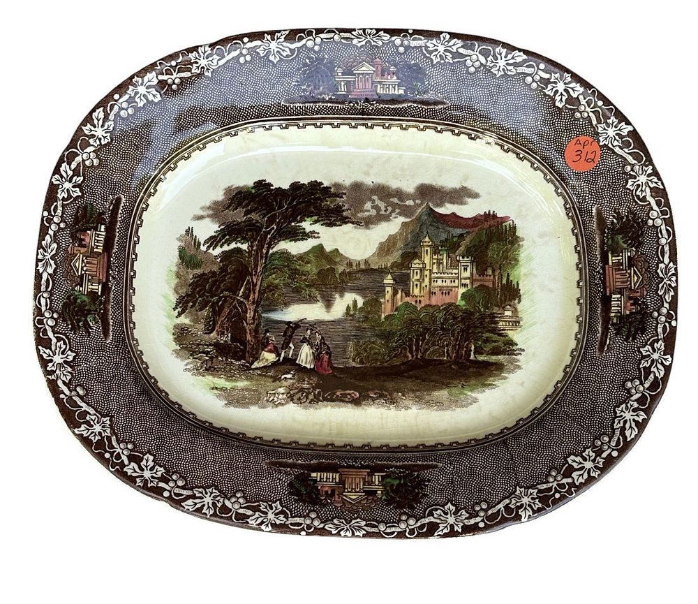 Lot 312: ANTIQUE STAFFORDSHIRE POTTERY JENNY LIND PLATTER