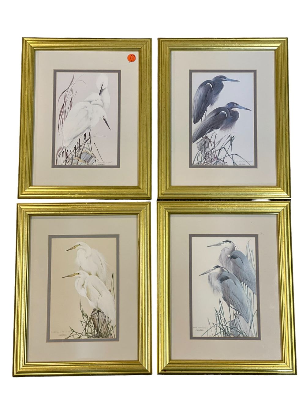 Lot 327: 4 ART LAMAY EGRET & HERON FRAMED PRINTS