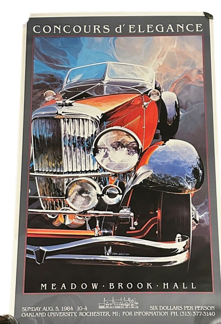 Lot 331: 1984 MEADOW BROOK HALL CONCOURS SIGNED TOM HALE POSTER