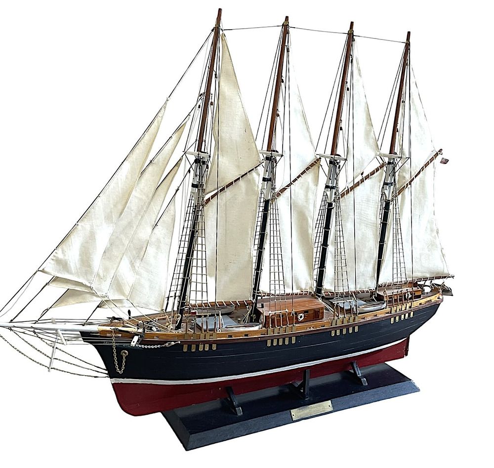 Lot 77: LARGE SENATOR SULLIVAN 4 MASTED SCHOONER MODEL