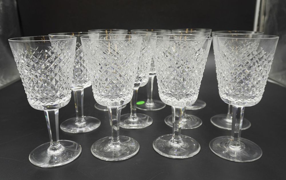 Lot 88: 11 WATERFORD CRYSTAL ALANA WATER GOBLETS